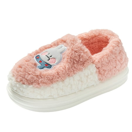 

Fsqjgq Cute Slippers for Women Couples Women Slip On Plush Flat Home Winter Round Toe Keep Warm Cartoon Prints Slippers Shoes Warm Slipper Socks for Women Winter Thermal Pink 37