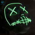 thumbnail image 5 of Deago Halloween Mask LED Light Up EL Wire Cosplay Glowing Mask The Purge Movie Scary Festival Costume with AA Battery, 5 of 7