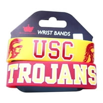 NCAA USC Trojans Sports Team Logo Rubber Wrist Band Set of 2