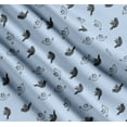 thumbnail image 3 of Soimoi Blue Cotton Cambric Fabric Flying Bird Artistic Decor Fabric Printed Yard 42 Inch Wide, 3 of 7