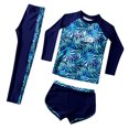 thumbnail image 1 of 3pcs Kids Quick Dry Sunscreen Long Sleeve Swimwear Pants Shorts Set, 1 of 8