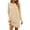Beige, variant on Bxsruta Womens Long Sleeve T-Shirt Dress Crew Neck Casual Loose Mini Dresses