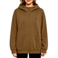 thumbnail image 3 of Levmjia Women's Hoodie Sweatshirt Asymmetric Zip Pocket Long Sleeve Casual Loose Fit Pullover with Drawstring for Fall Winter, 3 of 7