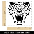 thumbnail image 2 of Ferocious Snarling Leopard Jaguar Jungle Cat Self-Inking Rubber Stamp Ink Stamper - Purple Ink - Small 1 Inch, 2 of 7