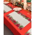 thumbnail image 4 of Christmas Winter Floral Placemats Set of 4 Poinsettia Linen Red Flower Heat Insulation Washable Place Mats, Rustic Non-Slip Table Mats for Dining Table Party Kitchen Decor,13x19 Inch, 4 of 4