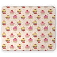 thumbnail image 1 of Dessert Mouse Pad, Romantic Pattern Colorful Cupcakes Ornamented with Rose Flowers Print, Rectangle Non-Slip Rubber Mousepad, Champagne and Multicolor, by Ambesonne, 1 of 2