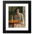 thumbnail image 2 of Frederick Carl Frieseke 15x18 Black Modern Framed Museum Art Print Titled - Portrait of a Woman (With Cactus) (1930), 2 of 5