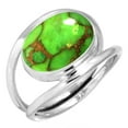 thumbnail image 1 of 925 Silver Ring For Women - Teens Copper Green Turquoise Stone Silver Ring Size 10.5 Hand Made Silver Ring Size 10.5 Gift For Mom On Mothers' Day 925 Gemstone Silver Jewelry, 1 of 6