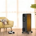 thumbnail image 2 of Portable Electric Heater,Oil Filled Radiator Heater,3-Level Adjust,Tip-over & Overheat Protection,with Wheels & Handle,1200W, 2 of 8