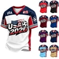 thumbnail image 2 of 2026 New USA Soccer Jersey Men United States National Team Shirt, United States Jersey Soccer, Resistant V Neck Short Sleeve Football Tee for Sports Casual Daily Use for Adult(Sky Blue, L), 2 of 4