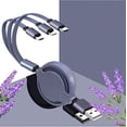 thumbnail image 4 of Câble de Recharge Rétractable Multifonction 3-en-1 pour Android & Apple & Type-c (Données Non Transférables) (Vert), 4 of 8