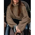 thumbnail image 6 of PRETTYGARDEN Women's Winter Turtleneck Oversized Sweaters Long Sleeve Chunky Knit Slouchy Pullover Sweater Tops, 6 of 7