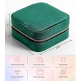 thumbnail image 2 of Organizador de joyas de viaje de terciopelo de felpa | Estuche de viaje con compartimento para pendientes, collares y ranura para anillos | Estuche de viaje para joyas resistente a arañazos, 2 of 5
