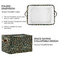 thumbnail image 2 of Yayeee 2 Pack Canvas Storage Basket with Handles for Shelves Fabric Bins Closet Organizer, Green Leopard Pattern, 2 of 8