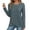 Blue, variant on 2025 Fashion Ribbing T-Shirts for Women Long Sleeve Crew Neck Pullover Tops Casual Solid Color Asymmetrical Hem Fall Winter Street Style Soft Cozy Pullovers Tees Black S