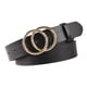 thumbnail image 5 of Cinturón de mujer Negro 3.4cm Cinturón de cuero Cinturón de cuero Cinturón de jeans con hebil O, regalo para mujeres 95cm Soledad Cinturón de hebilla de punta simple para mujer, 5 of 7