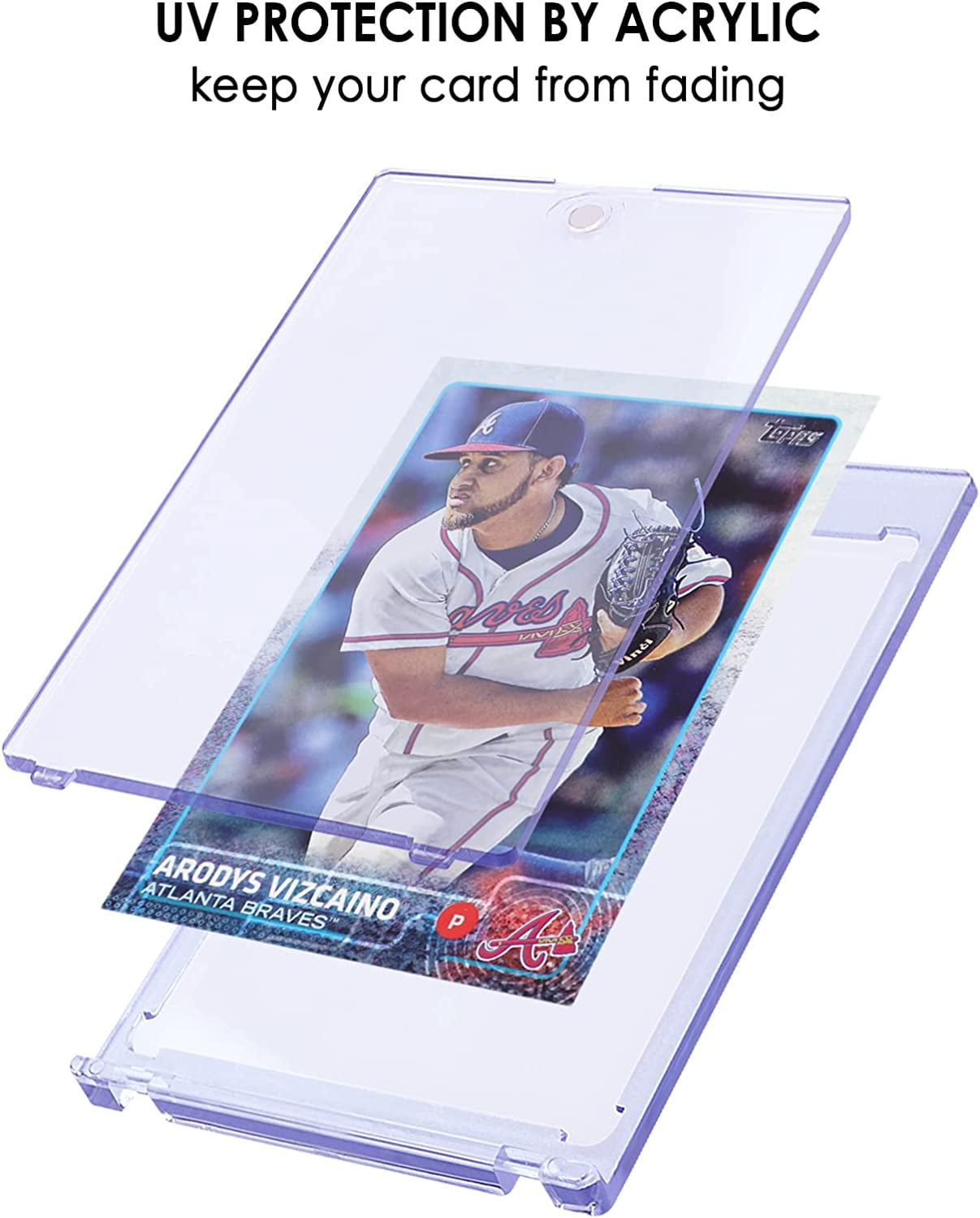 25 ct Magnetic Card Holder for Trading Cards, 35PT Baseball Card Case Magnet Toploaders Sports Card Protectors with UV Protection Fit for TCG, MTG, Football Cards