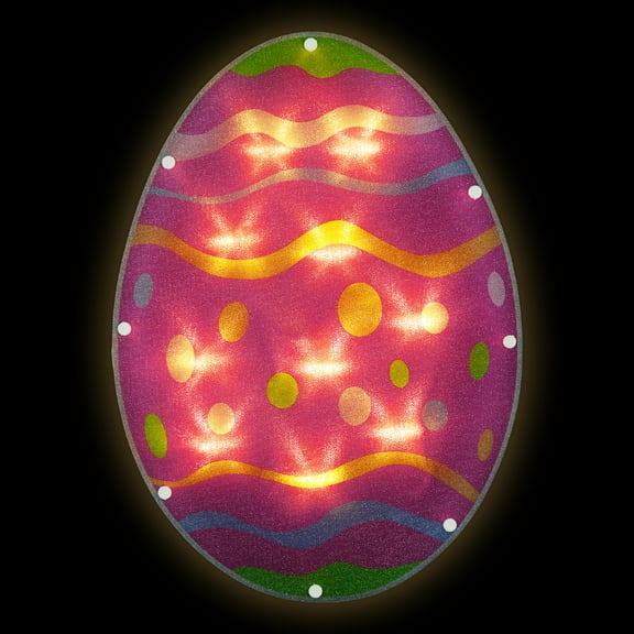 Northlight Battery Operated LED Lighted Easter Egg Window Decoration - 14"
