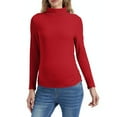 thumbnail image 5 of SwiftWear Women's Maternity Shirts Turtleneck Long Sleeve Pregnancy Tops Casual Side Ruched Base Layer Tees Mama Clothes Soft Pregnancy Thermal Underwear, Red, 5 of 9