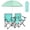 Green, variant on Costway Portable Folding Picnic Double Chair with Umbrella Table Cooler Beach Camping Chair Pink