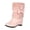 Pink, variant on Ankle Boots With Bow Detail Wedge Heel For Women Casual Wear Winter Season Size 5.5 Us Foot Length 9.06 Inches Pu Synthetic Upper Faux Fur Lining
