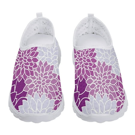 Simple Lotus Design Home Mesh Shoes Flower Pattern Loafers Women Slip On Sneakers Slip On Shoes Zapatos Mujer