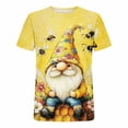 thumbnail image 5 of YFNNUP Chemises pour Femmes Grande Taille Mode Imprimé Manches Courtes Hauts Basiques Légers Col Rond T-Shirt Été Sortie Vacances Blouse Graphique Bleu XXXXXL, 5 of 5