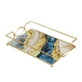 thumbnail image 2 of Bandeja de tocador de baño Sunnimix organizador de Maquillaje L Azul y dorado, 2 of 8
