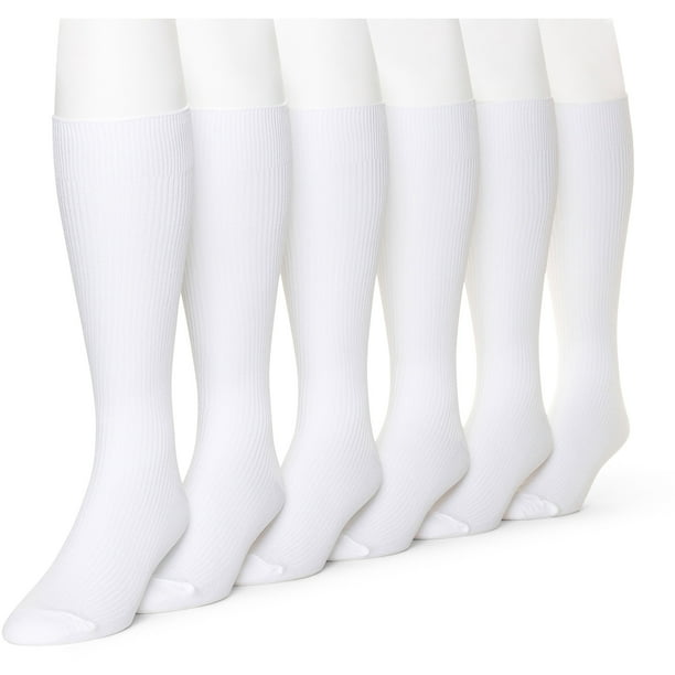 George George Men S Nylon Crew Socks 6 Pack 6 12 White