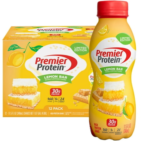 Premier Protein Shake, Lemon Bar, 30g Protein, 11.5 Fl Oz, 12Ct