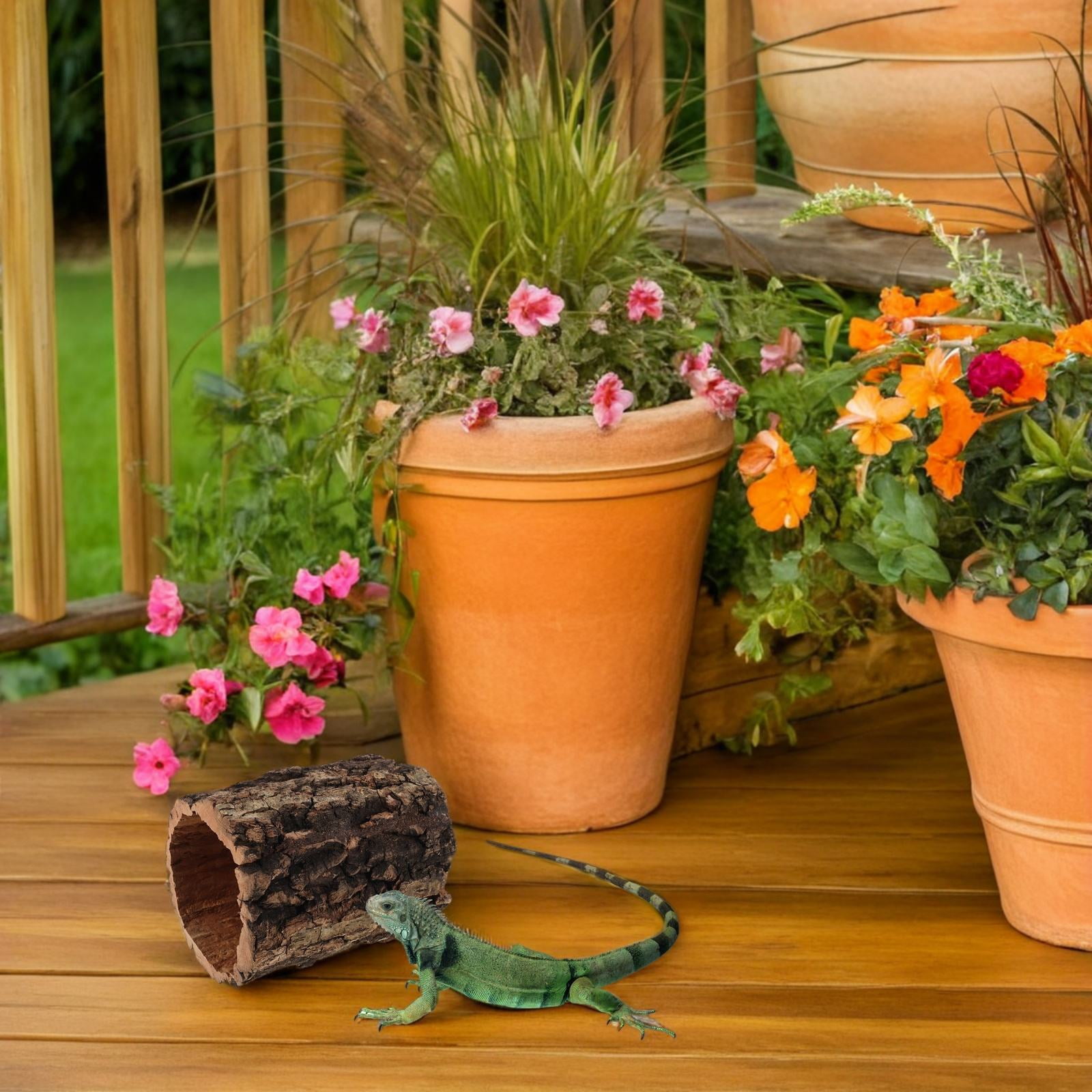 BESTYASH Hollow Tree Trunk Reptile Hide Cave for Lizard Gecko Turtle Terrarium Shelter