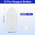 thumbnail image 2 of Unique Bargains 12 Pcs Bouteilles de Réactifs 250ml, Bouteilles Rondes à Grand Ouverture en PP avec Bouchon à Vis Blanc, 2 of 6