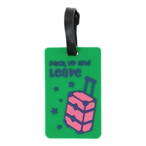 Unique Bargains 1 Pc Leave Pattern Luggage Tag for Travelling Green