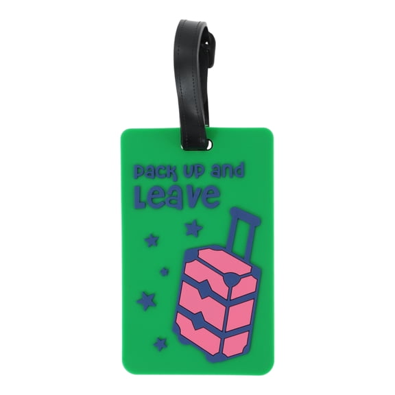 Unique Bargains 1 Pc Leave Pattern Luggage Tag for Travelling Green