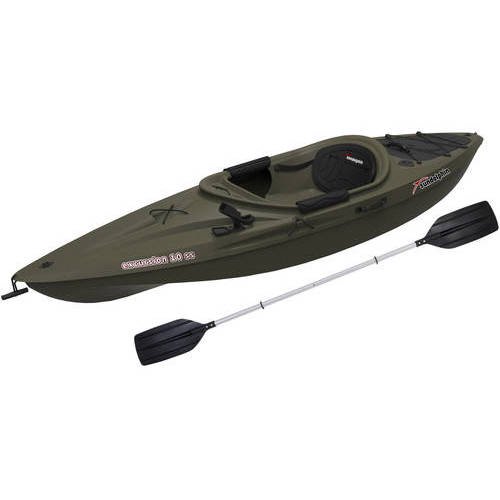 Sun Dolphin Excursion 10 Ss Sitin Angler Kayak Olive, Paddle Included