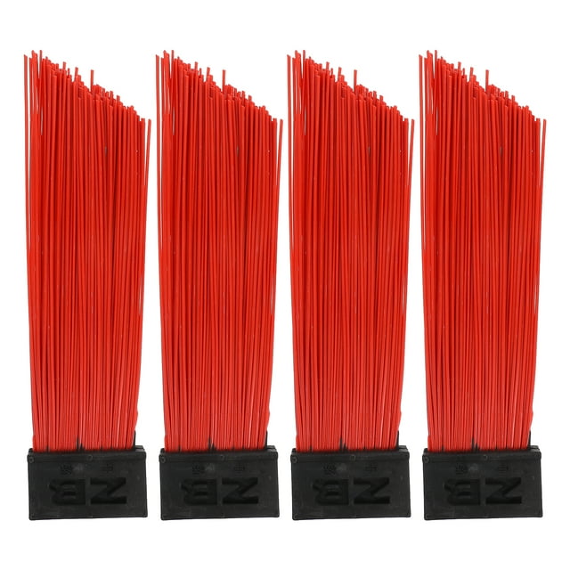 Shisuyan Brosses de Nettoyage pour Balayage de Trottoirs, Rues et Extérieurs Rouges 4 Pcs 14.2X3.5X1.0In