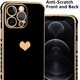 thumbnail image 4 of Funda compatible con iPhone 12 Pro Max para mujer y niña, con borde chapado, diseño de corazón de amor, suave TPU con protección a prueba de golpes en las 4 esquinas, para iPhone 12 Pro Max de 6,7, 4 of 8