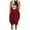 Wine, variant on IROINNID Women's Sleeveless Shift Dress Round Neckline Plus Size Casual Loose Pocket Dress Strapless Print Dress