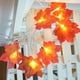 thumbnail image 3 of Calidez del otoño, cadena de luces de hojas de arce de 4 m de largo, textura vívida y color rojo, cadena de lámparas de hojas de arce de 40 LED para decoración de cosecha, admite luz continua (3, 3 of 6