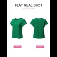 thumbnail image 4 of Blusas de Verano para Mujer, Camisetas de Cuello Redondo y Corta, Camisas de Trabajo Informales con Textura, Blusas Holgadas Verde M, 4 of 7