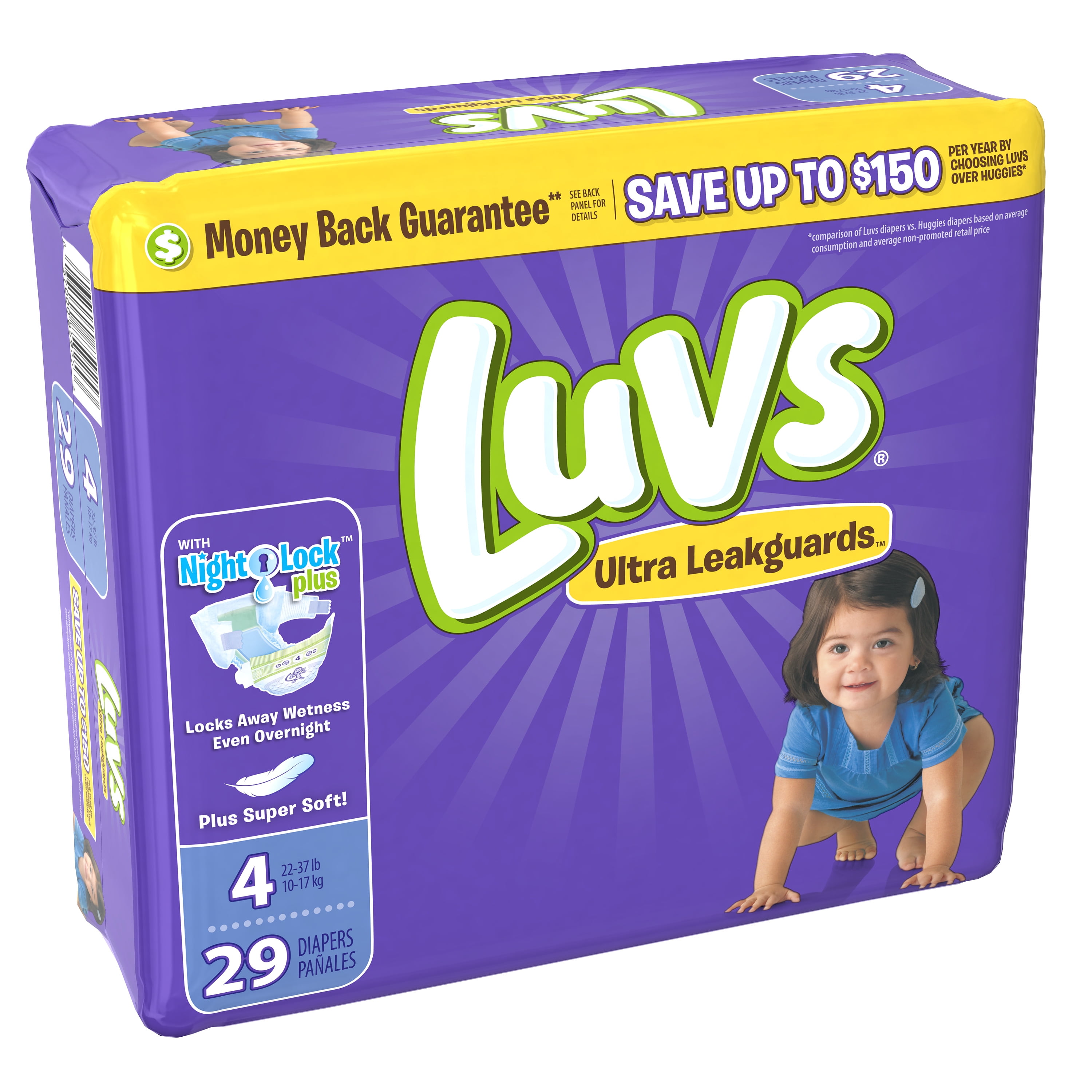 walmart luv diapers size 4