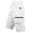 thumbnail image 2 of UVEASISHA Men's Hiking Cargo Shorts Zipper Multi Pocket Outdoor Travel Shorts Button Elastic Waist Summer Short Pants for Fishing Camping White L, 2 of 9