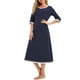 thumbnail image 5 of Vestido de tumbona para mujer con bolsillos, mangas 3/4, camisones sueltos, pijamas para descan CACAGOO Vestido, 5 of 7