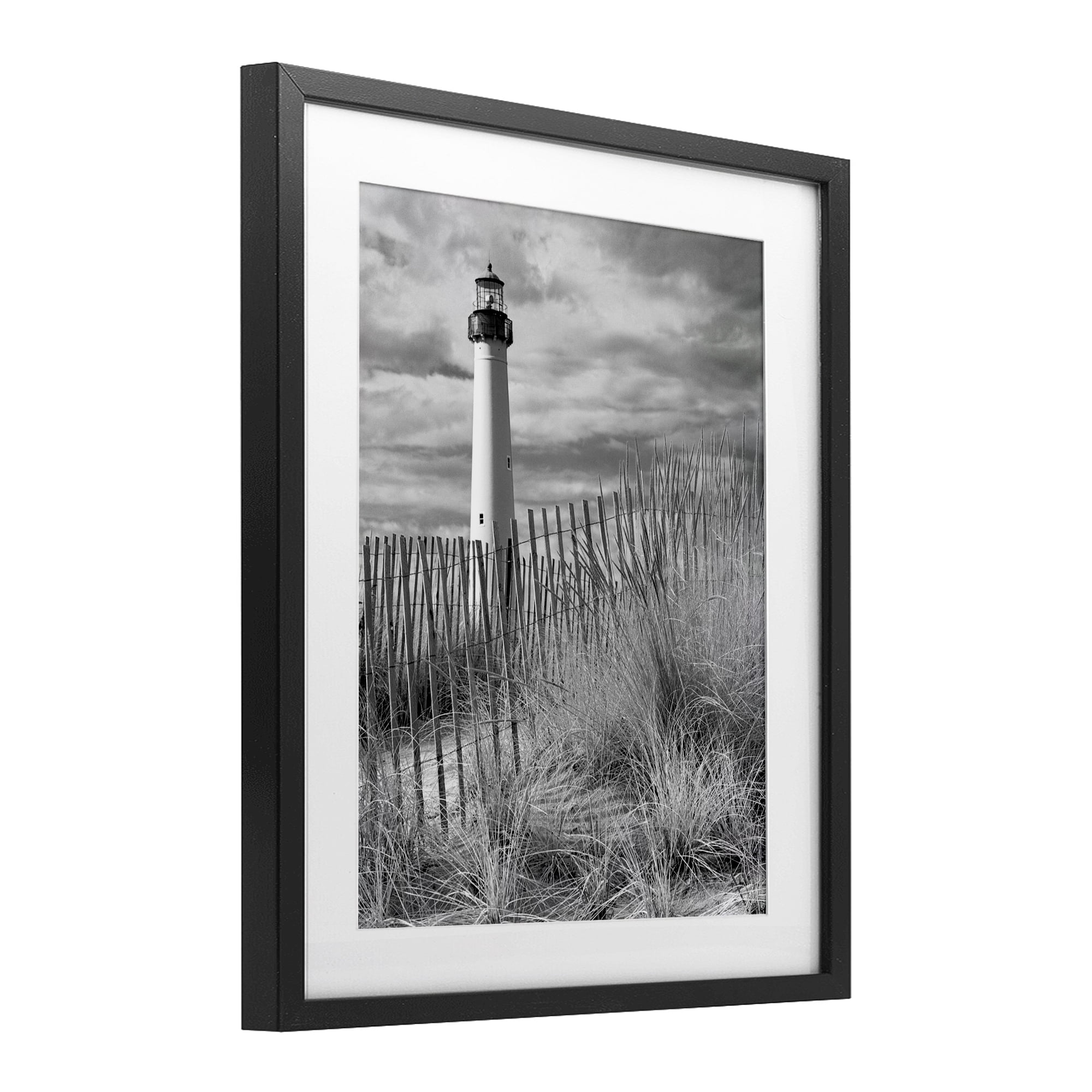 Stupell Industries Cape May Lighthouse View Black Framed Print Under Glass, design by MJ Photography