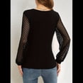 thumbnail image 4 of Camisas de Larga para Mujer, Blusas de Encaje con Cuello en V, Blusas Elegantes Informales de Negocios, Blusas Cruzadas, Camisas de Trabajo Negro XXL, 4 of 10