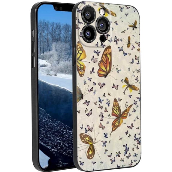 Butterfly-118 Phone Case, Degined for iPhone 13 Pro Case Men Women, Flexible Silicone Shockproof Case for iPhone 13 Pro
