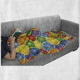 thumbnail image 6 of Abstract Soft Flannel Fleece Throw Blanket, Colorful Slices of Orange Tropical Fruit Rainbow Color Fun Design, Cozy Plush for Indoor and Outdoor Use, 60" x 80", Yellow Blue Green, by Ambesonne, 6 of 6