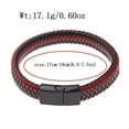 thumbnail image 3 of EOEMY Fashion Man Bracelet Black Stainless Steel Leather Punk Bracelet Bangles Gifts-Red+Black Clasp, 3 of 9