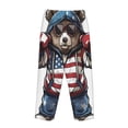 thumbnail image 3 of Lsque Patriotic Boxing Bear Art Print Women's Pajama Pants, Lounge Pant - Comfortable Home Wear,Elastic Waistband, Stylish Design-X-Large, 3 of 9