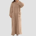 thumbnail image 4 of Kaemgyyd Womens Fuzzy Robes Fleece Sherpa Winter Warm Sleepwear Plush Long Sleeve Crew Neck Pullover Loungewear with Pockets, 4 of 6